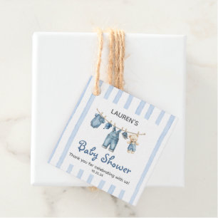 Étiquettes Cadeau Un Baby shower de garçon Jean bleu