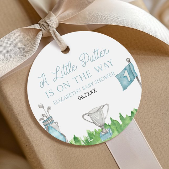 Étiquettes Cadeau Un Baby shower De Golf Un Peu Bleu (Créateur téléchargé)