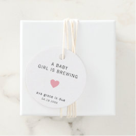 Étiquettes Cadeau Un Bébé brasse de mignons Baby showers de fille au