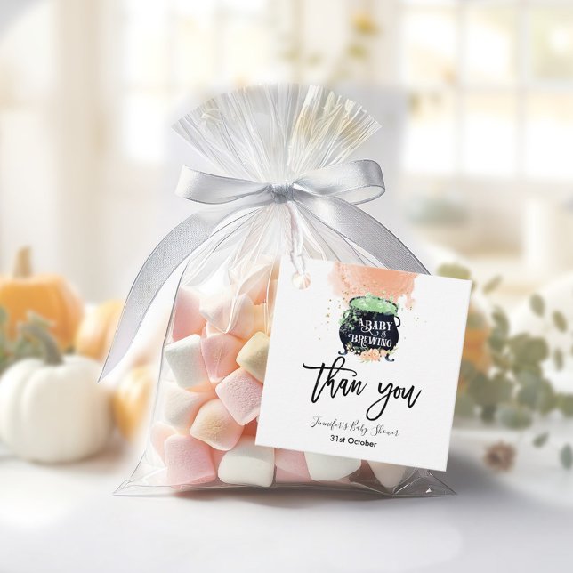 Étiquettes Cadeau un bébé brasse Halloween Baby shower Peach (Créateur téléchargé)