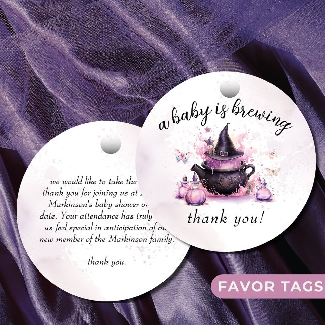 Étiquettes Cadeau Un bébé brasse un Baby shower d'Halloween (Créateur téléchargé)