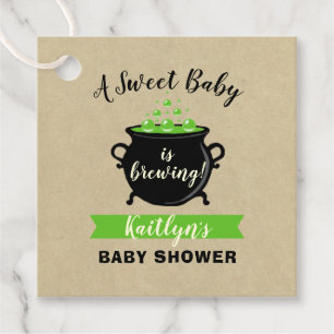 Étiquettes Cadeau Un Bébé Doux Brasse Le Baby shower D'Halloween