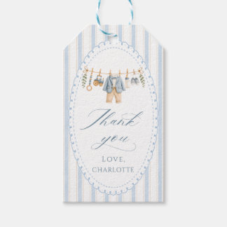 Étiquettes-cadeau Un bébé garçon mignon Vêtements Baby Shower Merci