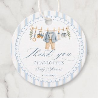 Étiquettes Cadeau Un bébé garçon mignon Vêtements Baby Shower Merci
