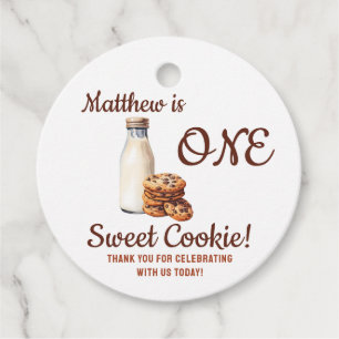 Étiquettes Cadeau Un Cookie Sucré ! Première fête d'anniversaire