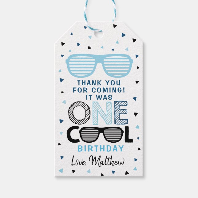 Étiquettes-cadeau Un Cool Dude Lunettes de soleil Anniversaire Merci (Devant)