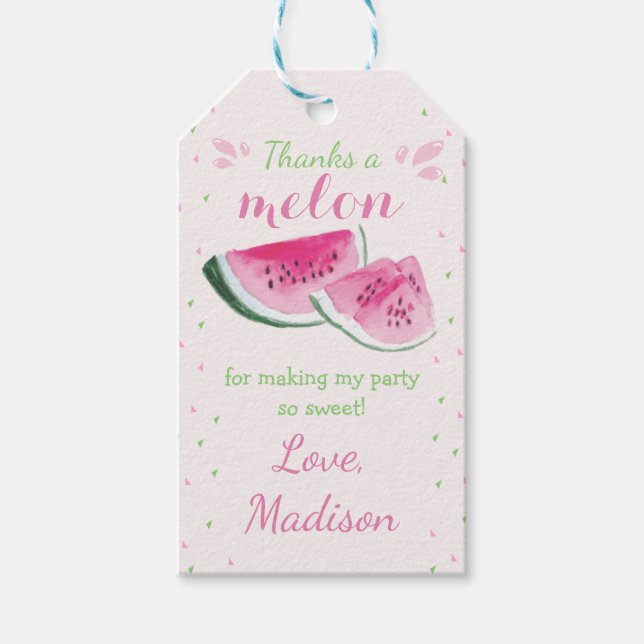 Étiquettes-cadeau Un Dans Un Melon Cute Watermelon Premier Anniversa (Devant)