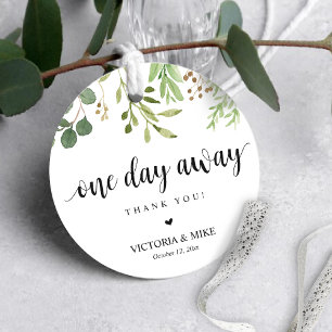 Étiquettes Cadeau Un jour plus tard, la répétition Mariage Merci Don
