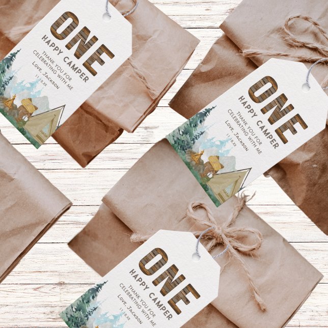 Étiquettes-cadeau Un Joyeux Camper Anniversaire Favoriser (Créateur téléchargé)