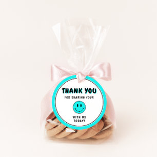 Étiquettes Cadeau Un joyeux Dude/Gal Blue Smiley Merci