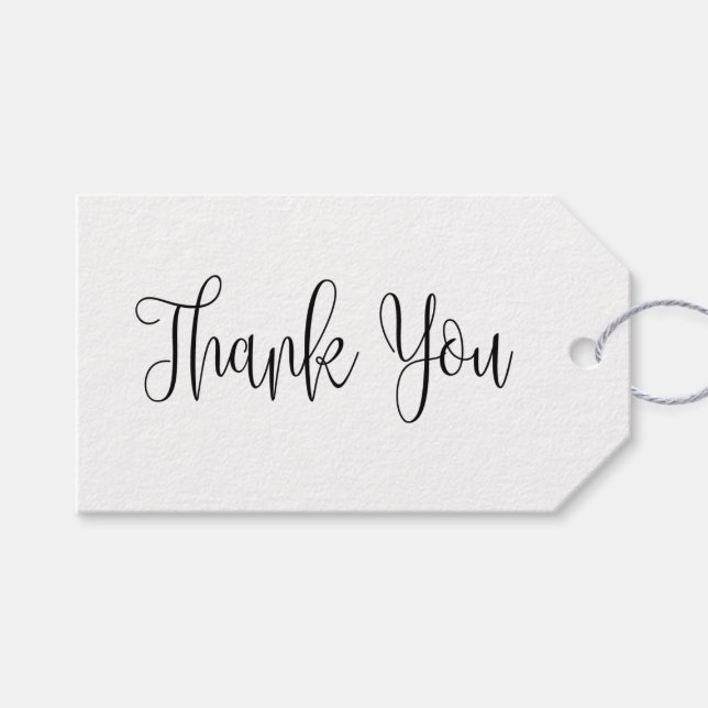 Étiquettes-cadeau Un kraft simple merci. Balise cadeau mariage rusti (Devant (Horizontal))