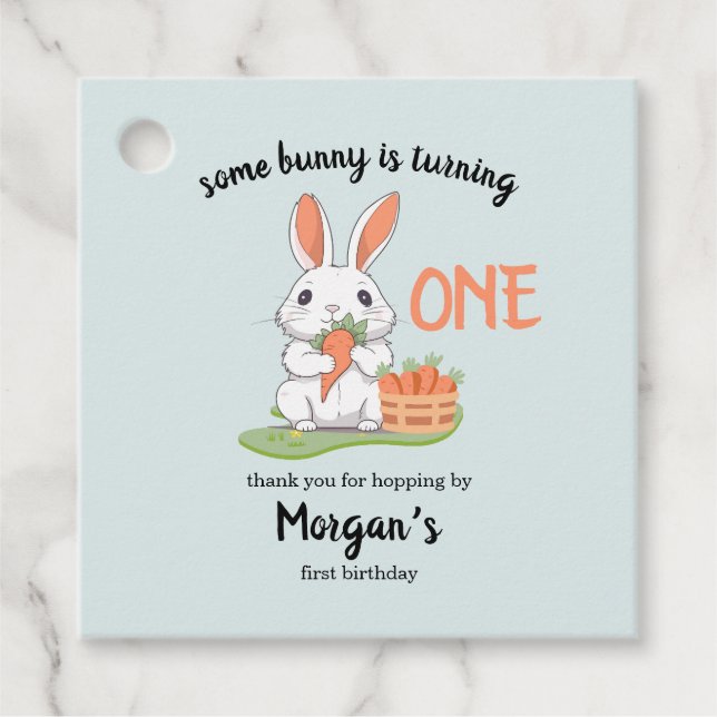 Étiquettes Cadeau Un Lapin Est Un Garçon Filles 1Er Anniversaire (Devant)