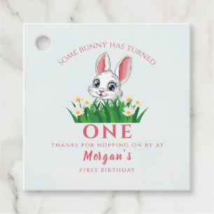 Étiquettes Cadeau Un Lapin Une Mignonne Filles De Lapin 1er Annivers