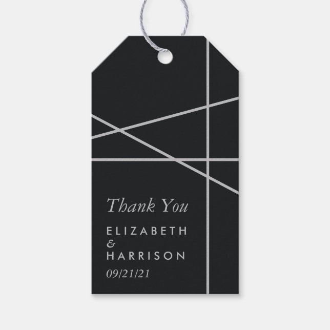 Étiquettes-cadeau Un mariage de style géométrique simple (Devant)