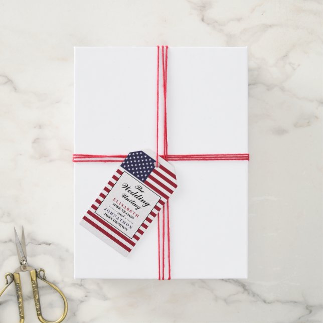 Étiquettes-cadeau Un mariage pour drapeau américain (Avec de la ficelle)