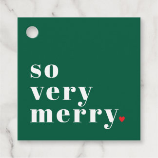 Étiquettes Cadeau Un Noël très joyeux moderne sur fond vert