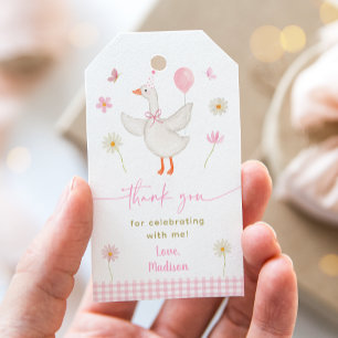 Étiquettes-cadeau Un oiseau sot printemps rose marguerite Anniversai