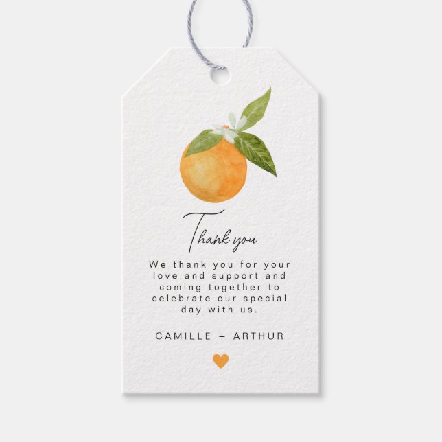 Étiquettes-cadeau Un petit Baby shower Cutie Oranges (Devant)