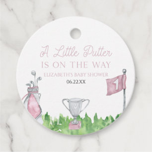 Étiquettes Cadeau Un Petit Baby shower De Golf Rose Putter