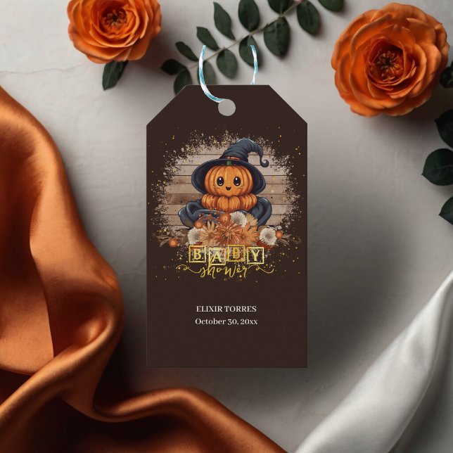 Étiquettes-cadeau Un Petit Baby shower De Parties scintillant Kawaii (Créateur téléchargé)