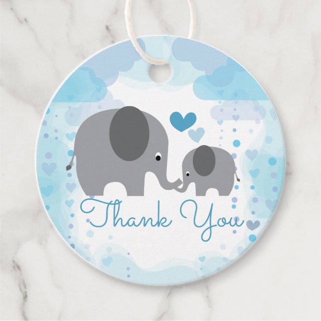 Étiquettes Cadeau Un petit Baby shower éléphant d'arachide (Devant)