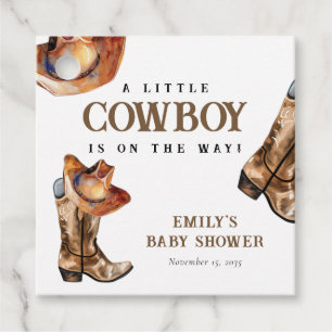 Étiquettes Cadeau Un petit Baby shower occidental Cowboy
