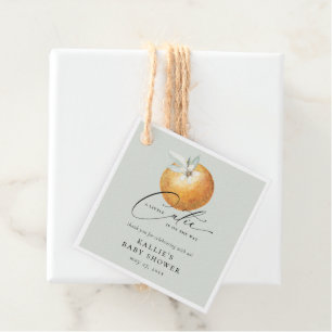 Étiquettes Cadeau Un Petit Baby shower Orange Citrus Cutie