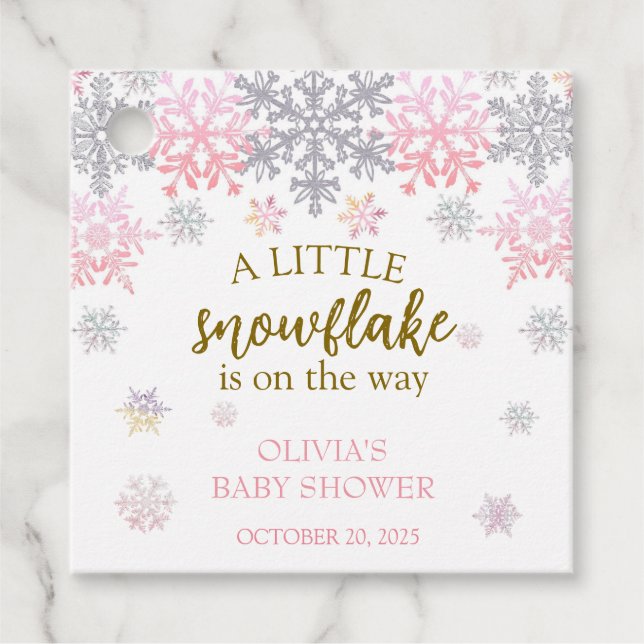 Étiquettes Cadeau Un petit baby shower Snowflake (Devant)
