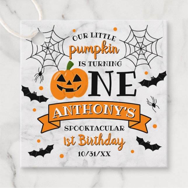 Étiquettes Cadeau Un petit Citrouille à l'occasion d'un Halloween 1e (Devant)