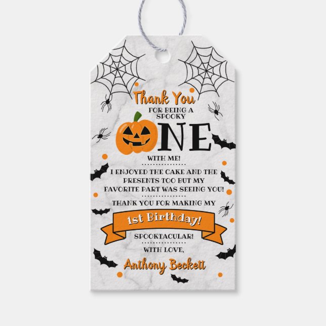 Étiquettes-cadeau Un petit Citrouille à l'occasion d'un Halloween 1e (Devant)