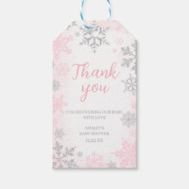 Étiquettes-cadeau Un Petit Flocon De Neige Baby shower Rose Favorise