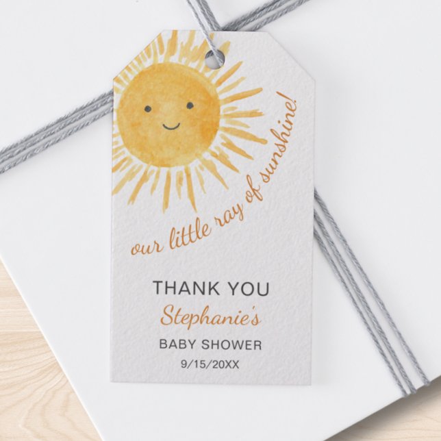 Étiquettes-cadeau Un Petit Rayon De Baby shower Soleil (Créateur téléchargé)