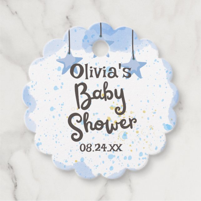 Étiquettes Cadeau Un peu de joie : Baby shower d'aquarelle (Devant)