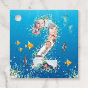 Étiquettes Cadeau Under the Sea Photo Collage Big 2nd Birthday