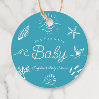 Étiquettes Cadeau Under the Sea You Soon Blue Baby Shower