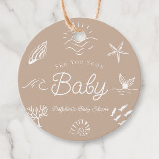 Étiquettes Cadeau Under the Sea You Soon Brown Baby Shower