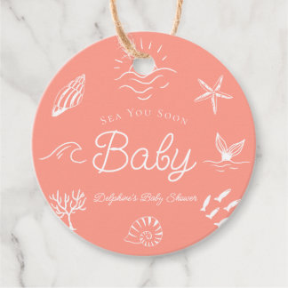 Étiquettes Cadeau Under the Sea You Soon Pink Baby Shower