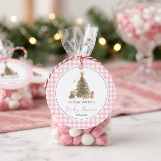 Étiquettes Cadeau Une Baby Shower pour un Joyeux Petit Noël