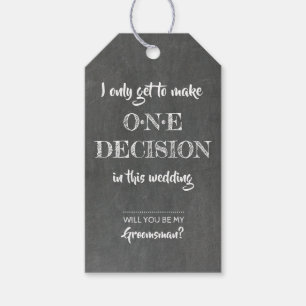 Étiquettes-cadeau Une Décision Drôle Groomsman Proposition