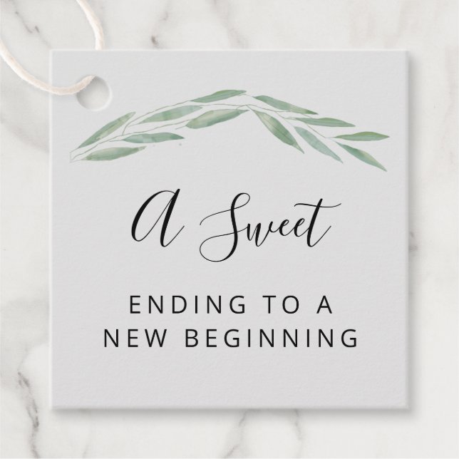 Étiquettes Cadeau Une douce fin à un nouveau Mariage débutant (Devant)