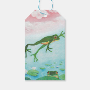 Étiquettes-cadeau Une Grenouille S'Enfonce Dans L'Étang Illustration