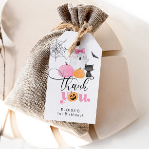 Étiquettes-cadeau Une joyeuse Halloween de la part de Pink Spooky