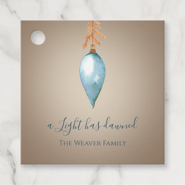 Étiquettes Cadeau Une Lumière Est Apparue | Noël personnalisé Waterc (Devant)