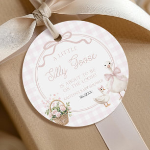 Étiquettes Cadeau Une petite oie sotte rose floral noeud Baby Shower