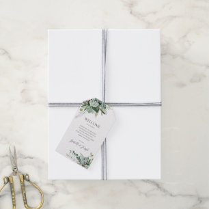 Étiquettes-cadeau Une verdure succulente   Bienvenue du Mariage vert