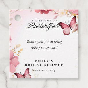 Étiquettes Cadeau Une vie de papillons Shower de mariage