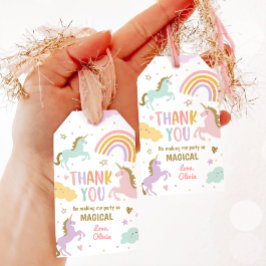 Étiquettes-cadeau Unicorn Favoriser Tags Pastel Magical Rainbow Birt