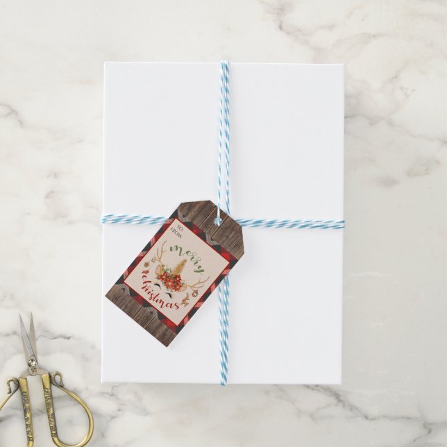 Étiquettes-cadeau Unicorne de bois avec Antlers (Avec de laficelle)