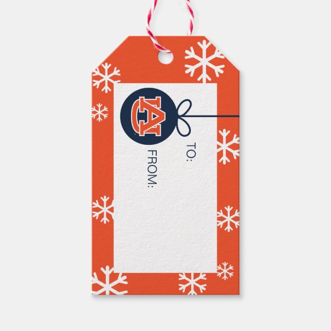 Étiquettes-cadeau Université d'Auburn | Vacances (Devant)