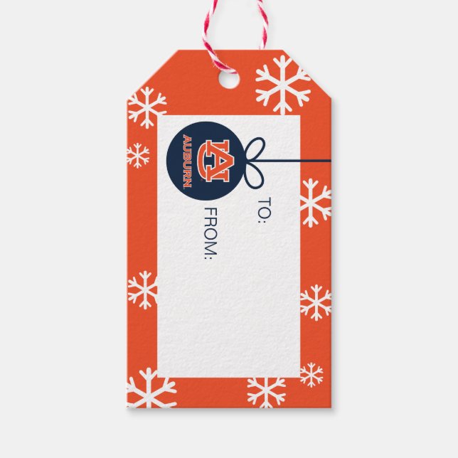 Étiquettes-cadeau Université d'Auburn | Vacances (Devant)